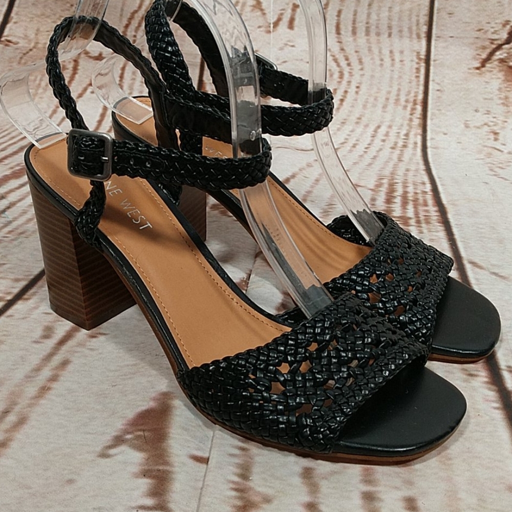 Nine West Tinsley Woven Block Heel Sandal